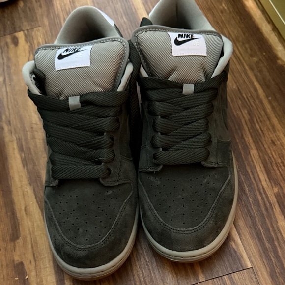 Nike Olive Green Suede Sneakers - Picture 2 of 4